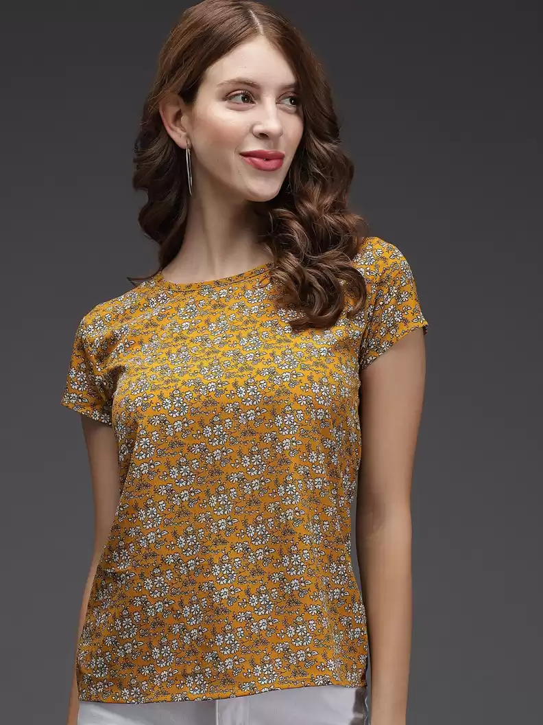 TANDUL  Casual Regular Sleeves Printed Women Multicolor Top