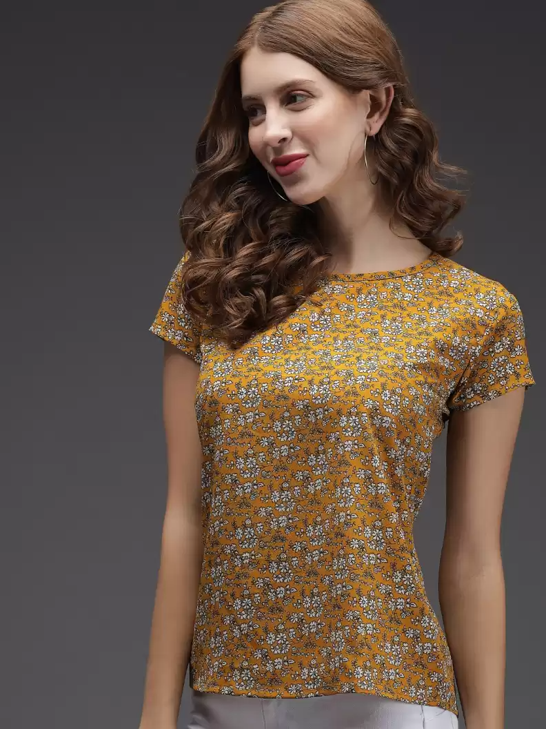 TANDUL  Casual Regular Sleeves Printed Women Multicolor Top