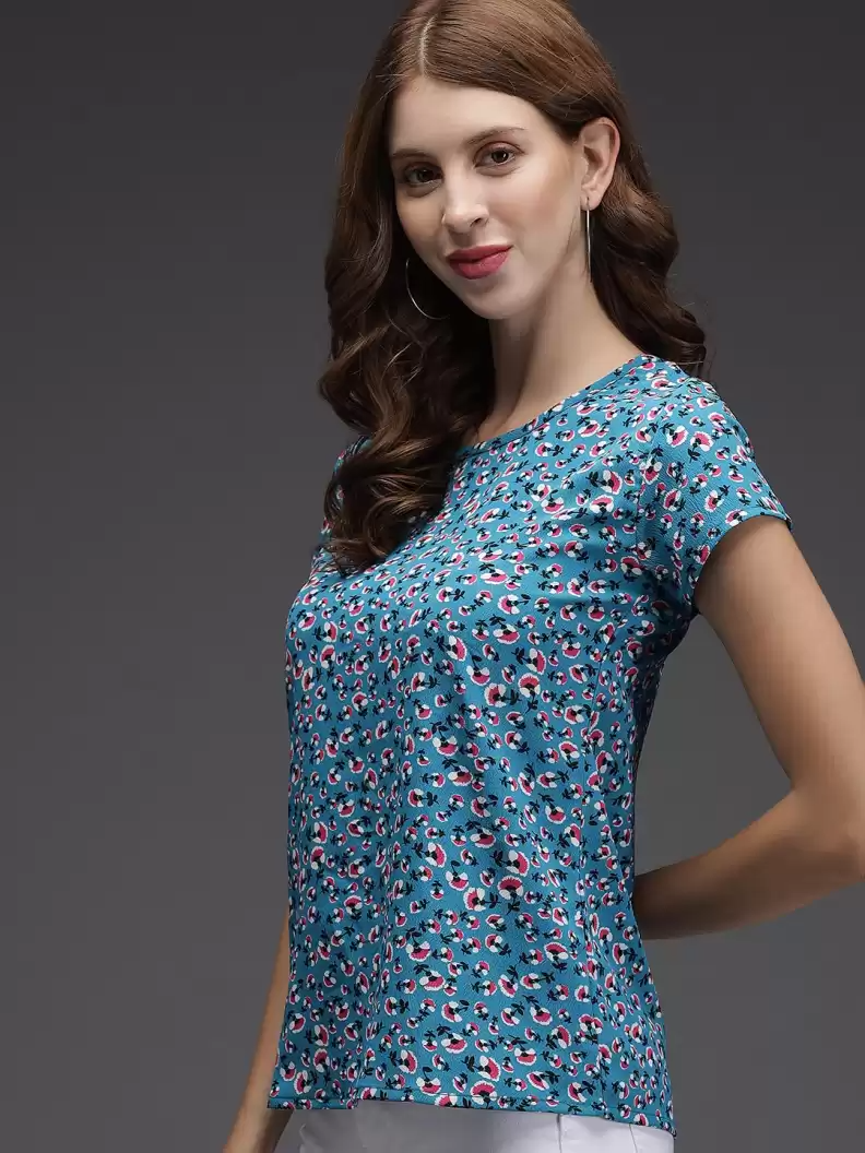 TANDUL  Casual Regular Sleeves Printed Women Multicolor Top