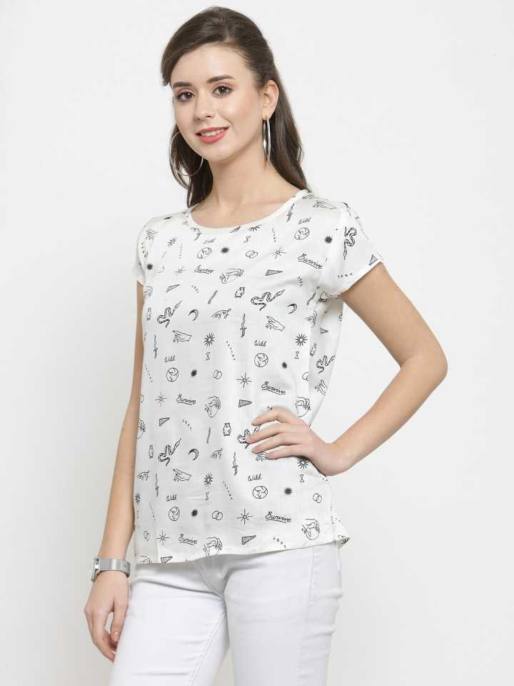 Casual Regular Sleeves Printed Women Multicolor Top