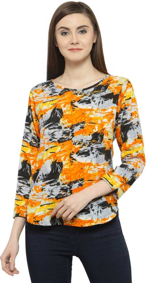 TANDUL  Casual Regular Sleeves Printed Women Multicolor Top