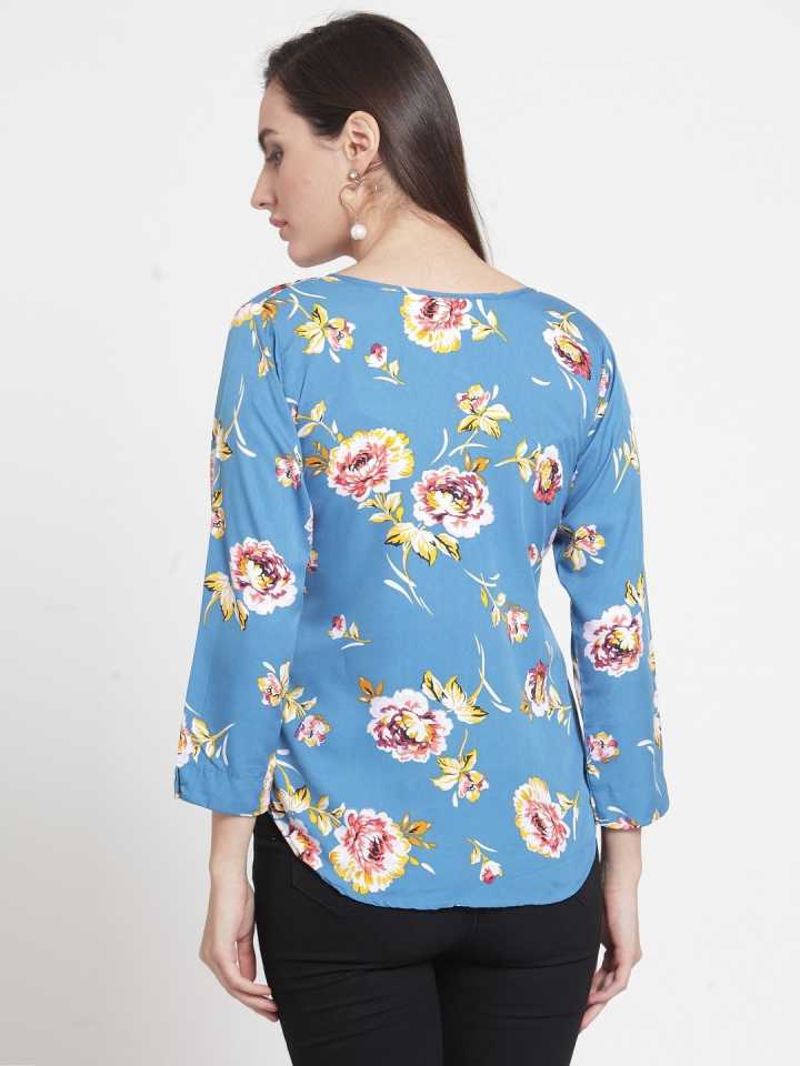 TANDUL  Casual Regular Sleeves Floral Print Women Multicolor Top