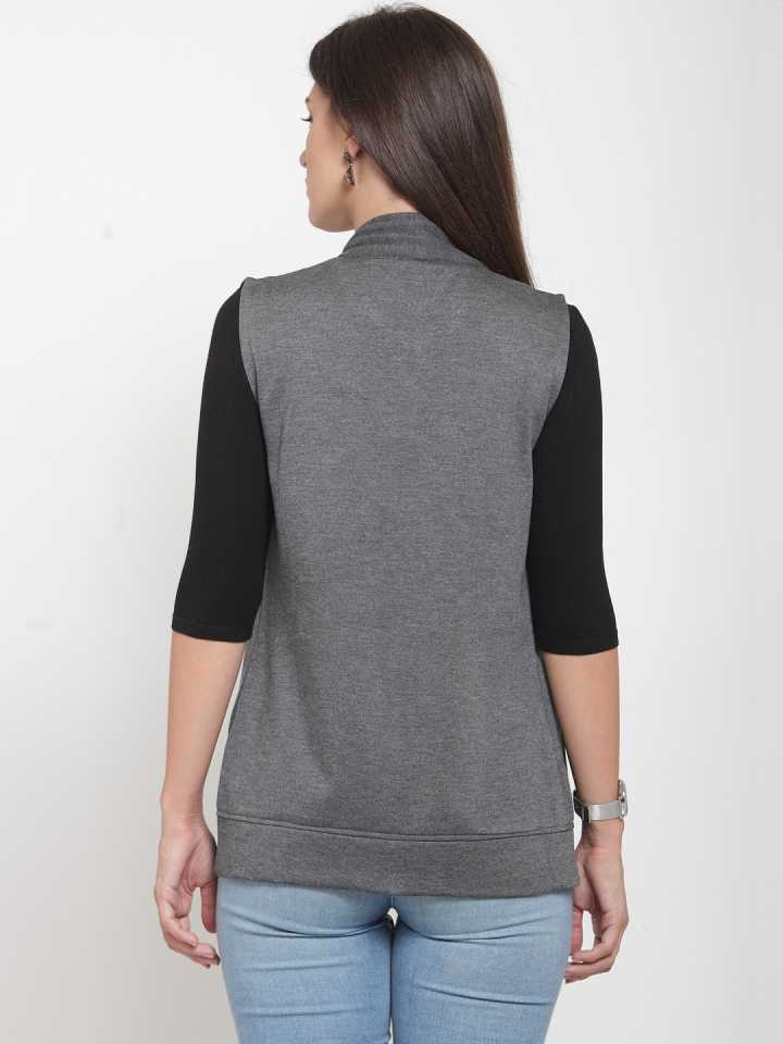 TANDUL  Sleeveless Solid Women Casual Jacket