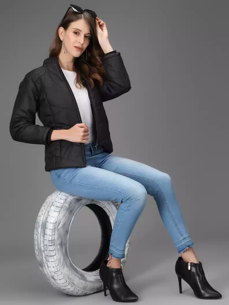 TANDUL  Full Sleeve Solid Women Bomber Jacket