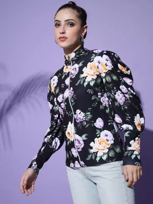 Women Printed Casual Jacket