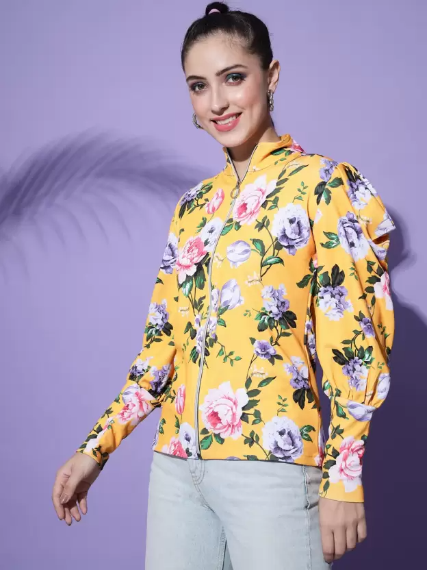 Women Printed Casual Jacket