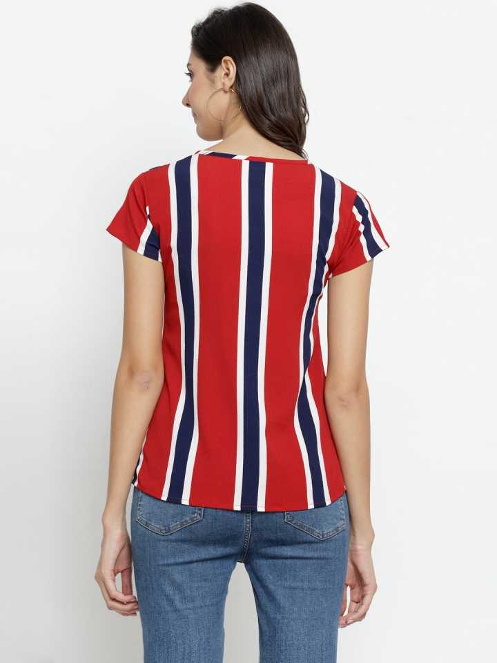 TANDUL  Casual Regular Sleeves Striped Women Multicolor Top