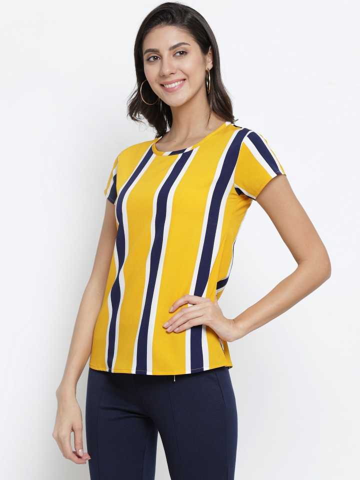 TANDUL  Casual Regular Sleeves Striped Women Multicolor Top