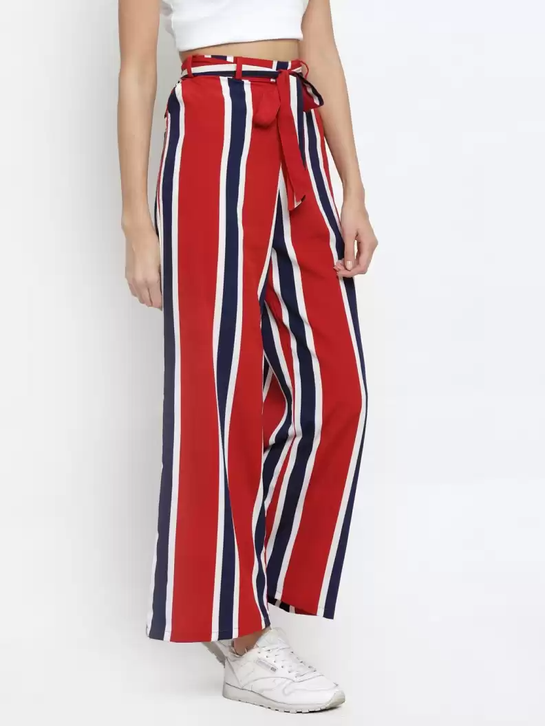 TANDUL  Regular Fit Women Multicolor Crepe Trousers