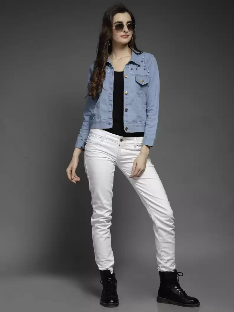 TANDUL  Full Sleeve Solid Women Denim Jacket