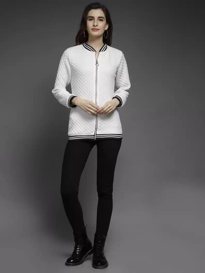 TANDUL  Full Sleeve Embossed Women Varsity Jacket