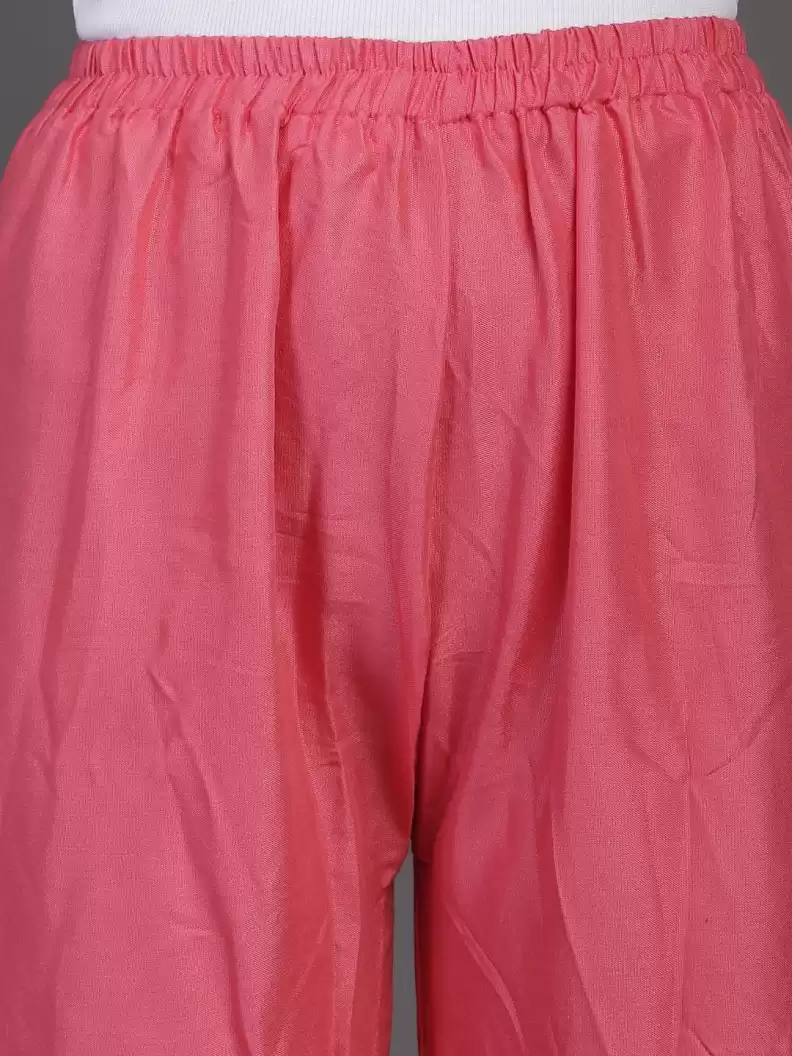 TANDUL  Regular Fit Women Pink Rayon Trousers