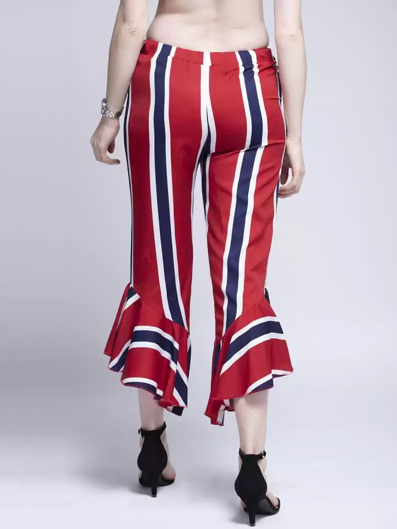 TANDUL  Regular Fit Women Multicolor Crepe Trousers