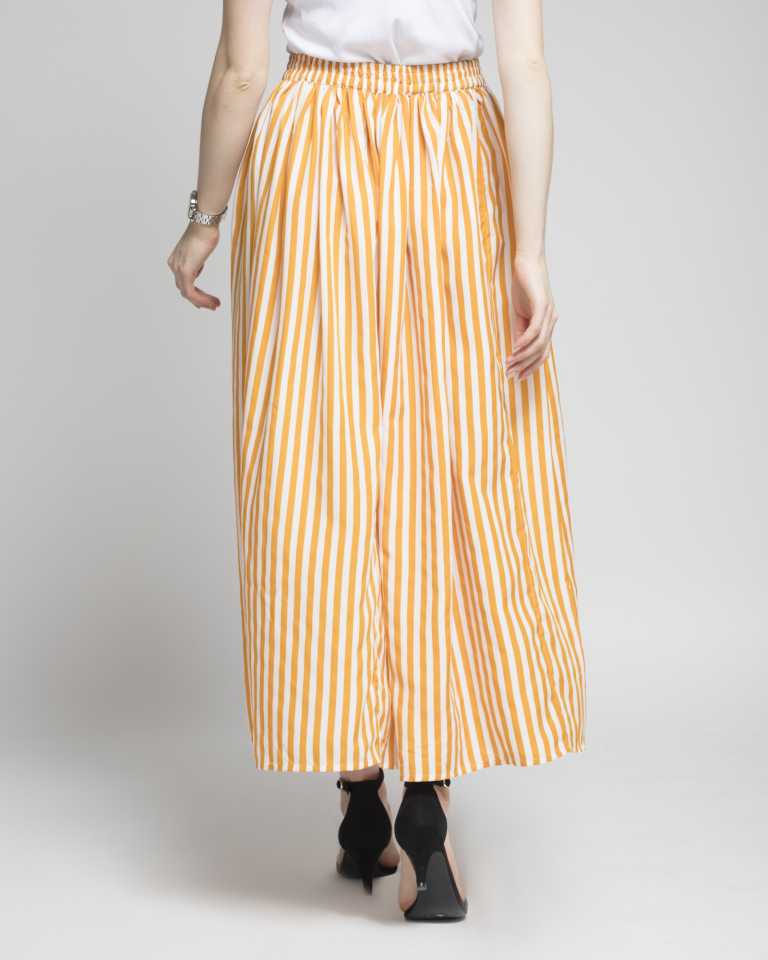 TANDUL  Women Striped Flared Yellow Skirt