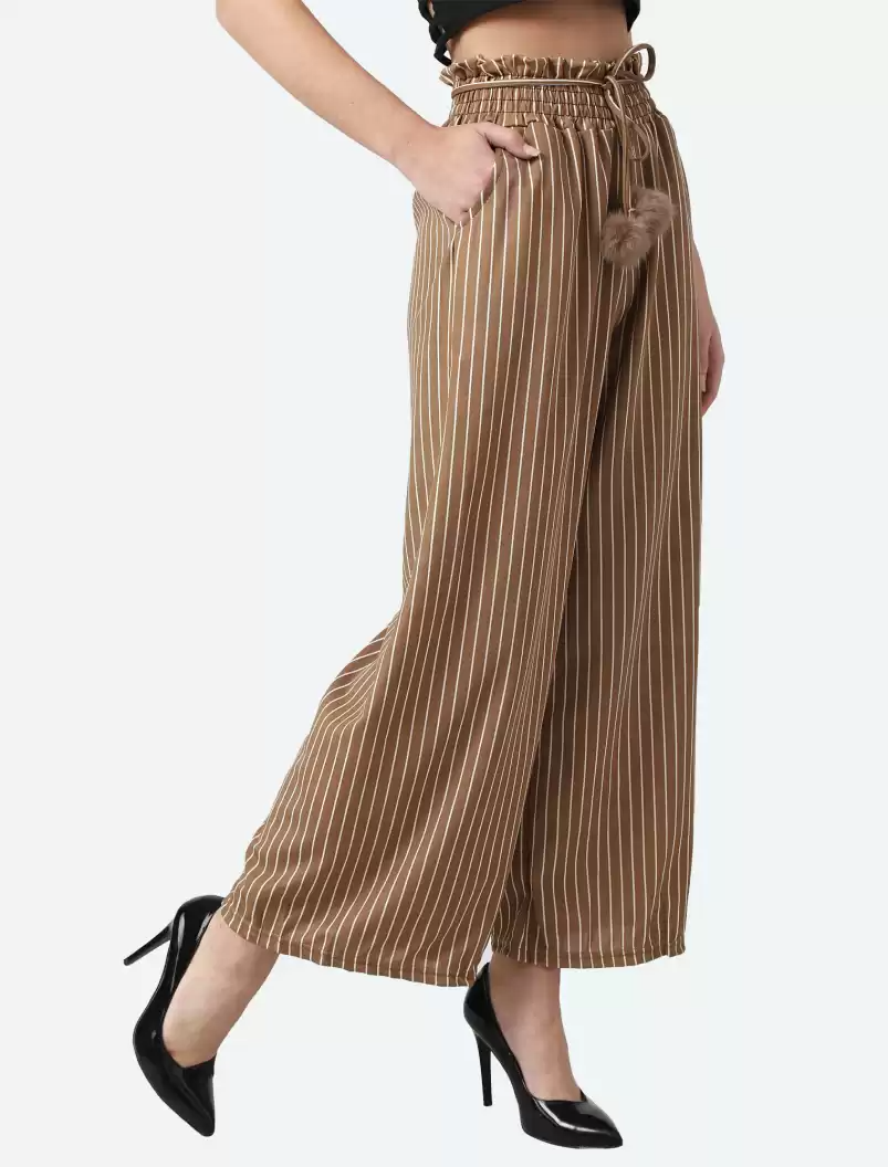 TANDUL  Regular Fit Women Brown Viscose Blend Trousers