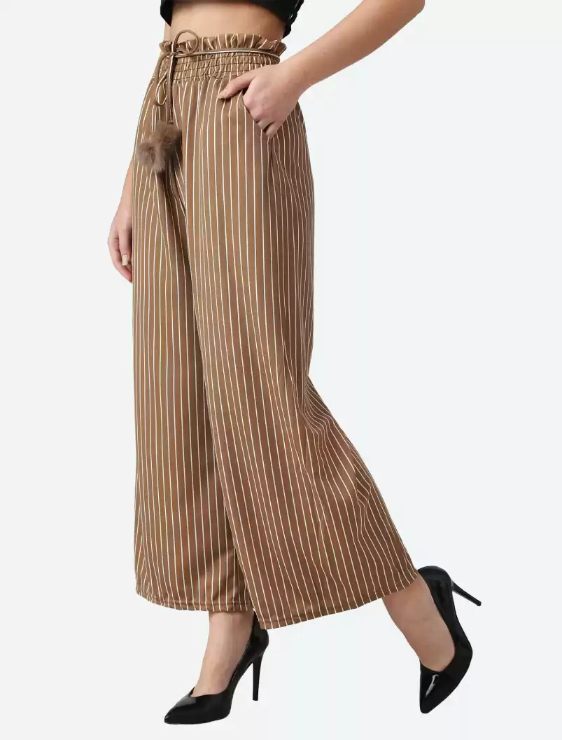 TANDUL  Regular Fit Women Brown Viscose Blend Trousers