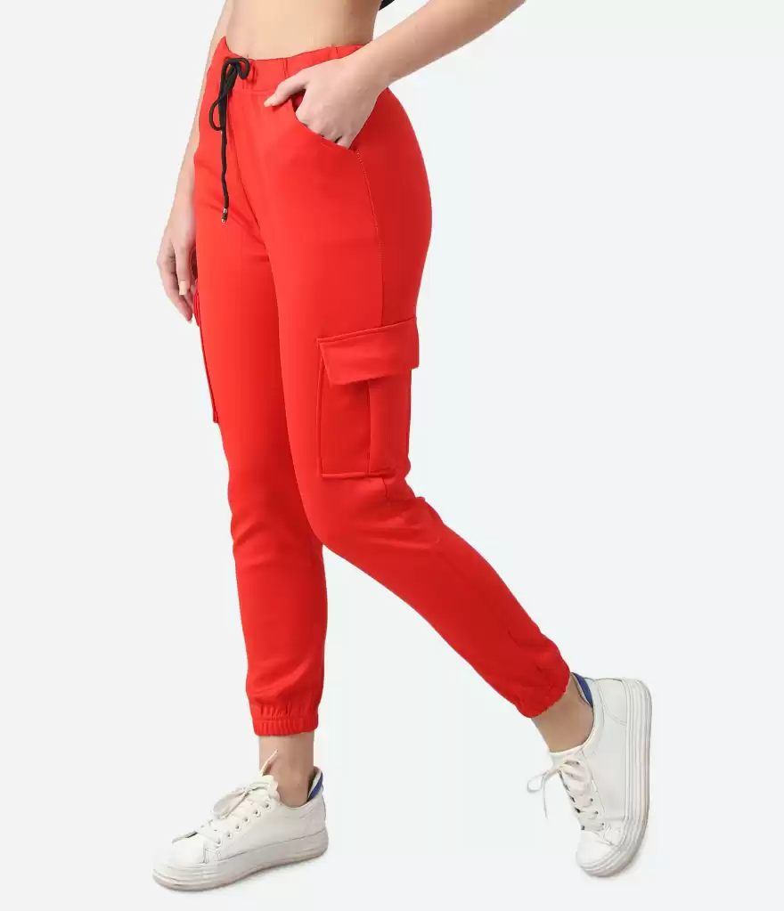 TANDUL  Regular Fit Women Red Viscose Blend Trousers