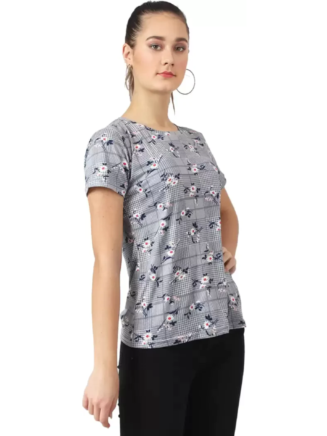 TANDUL  Printed Women Round Neck Multicolor T-Shirt