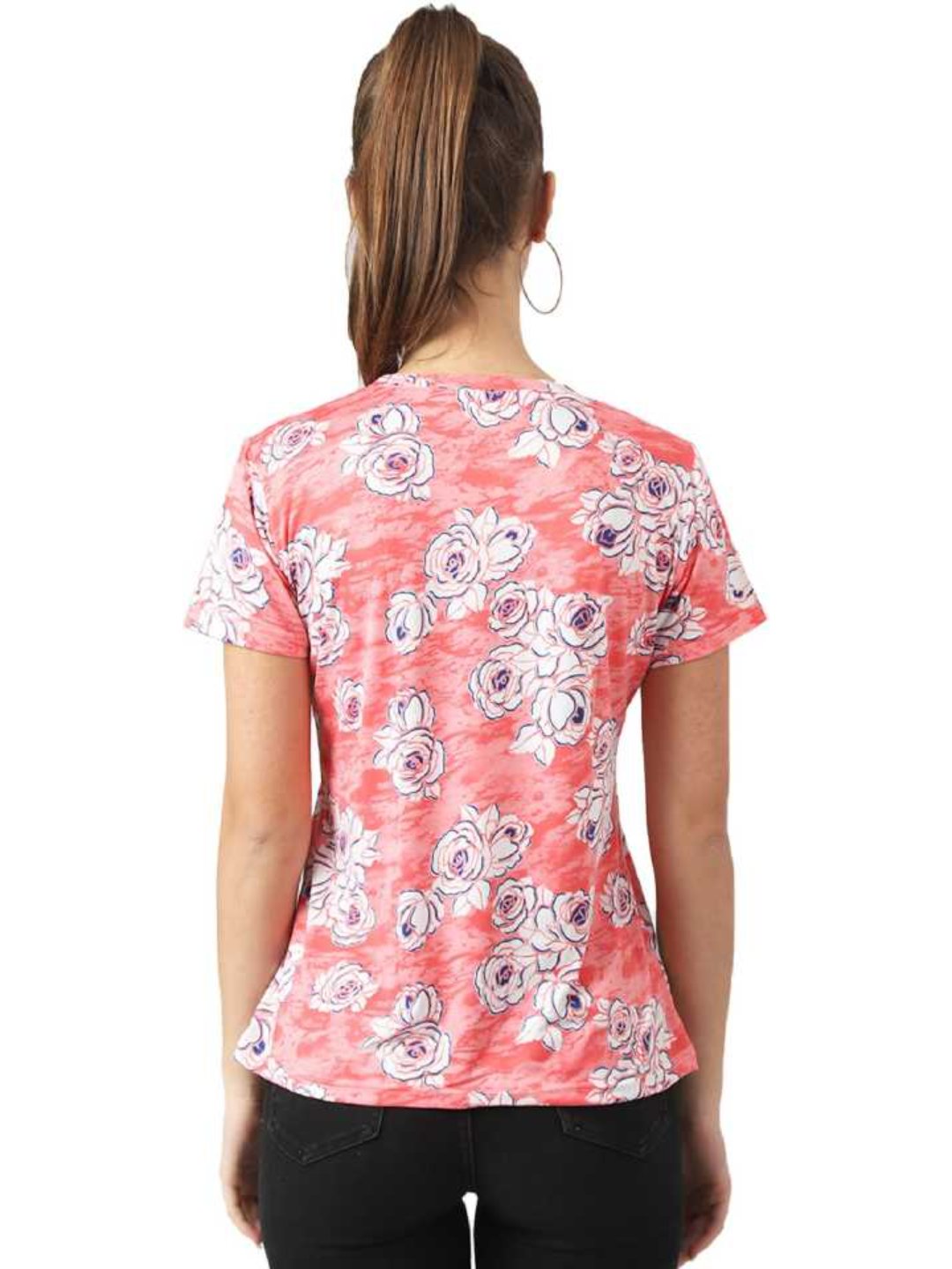 TANDUL  Printed Women Round Neck Multicolor T-Shirt