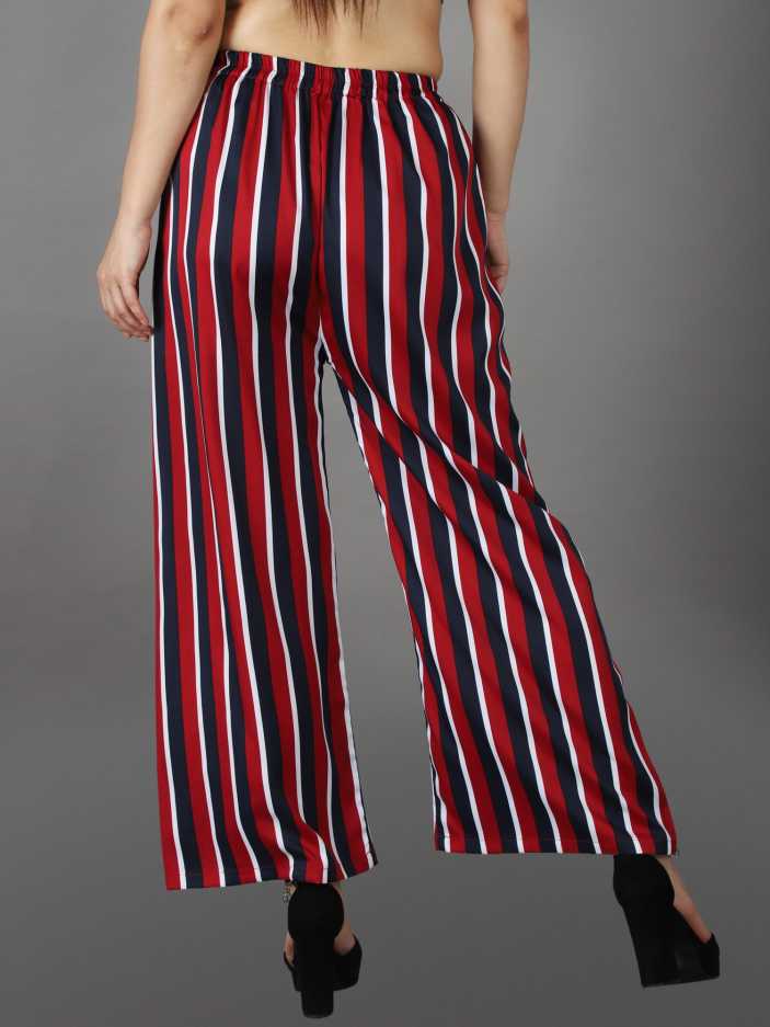 Regular Fit Women Multicolor Crepe Trousers