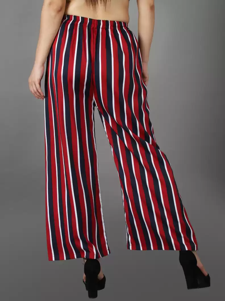 TANDUL  Regular Fit Women Multicolor Crepe Trousers