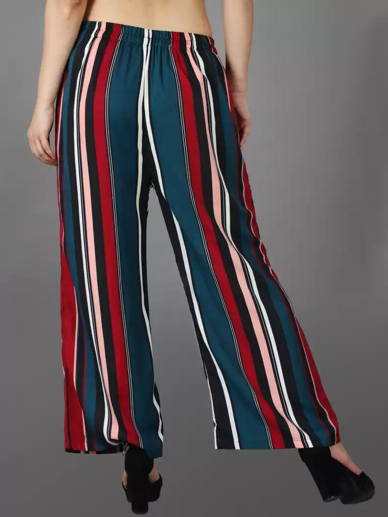 TANDUL  Regular Fit Women Multicolor Crepe Trousers