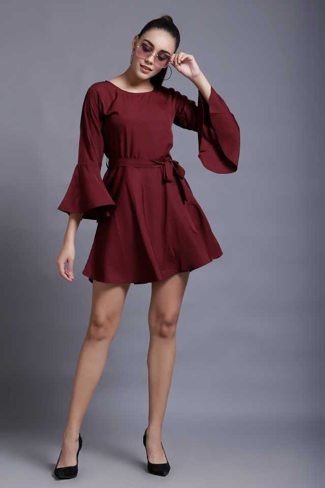 TANDUL  Women A-line Maroon Dress