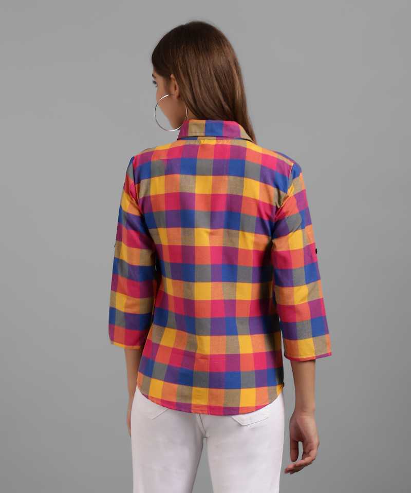 TANDUL  Women Regular Fit Self Design, Checkered Casual Shirt