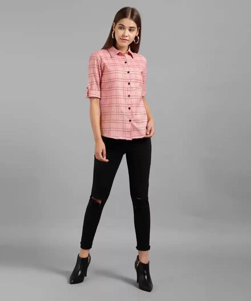 TANDUL  Women Regular Fit Checkered Formal Shirt