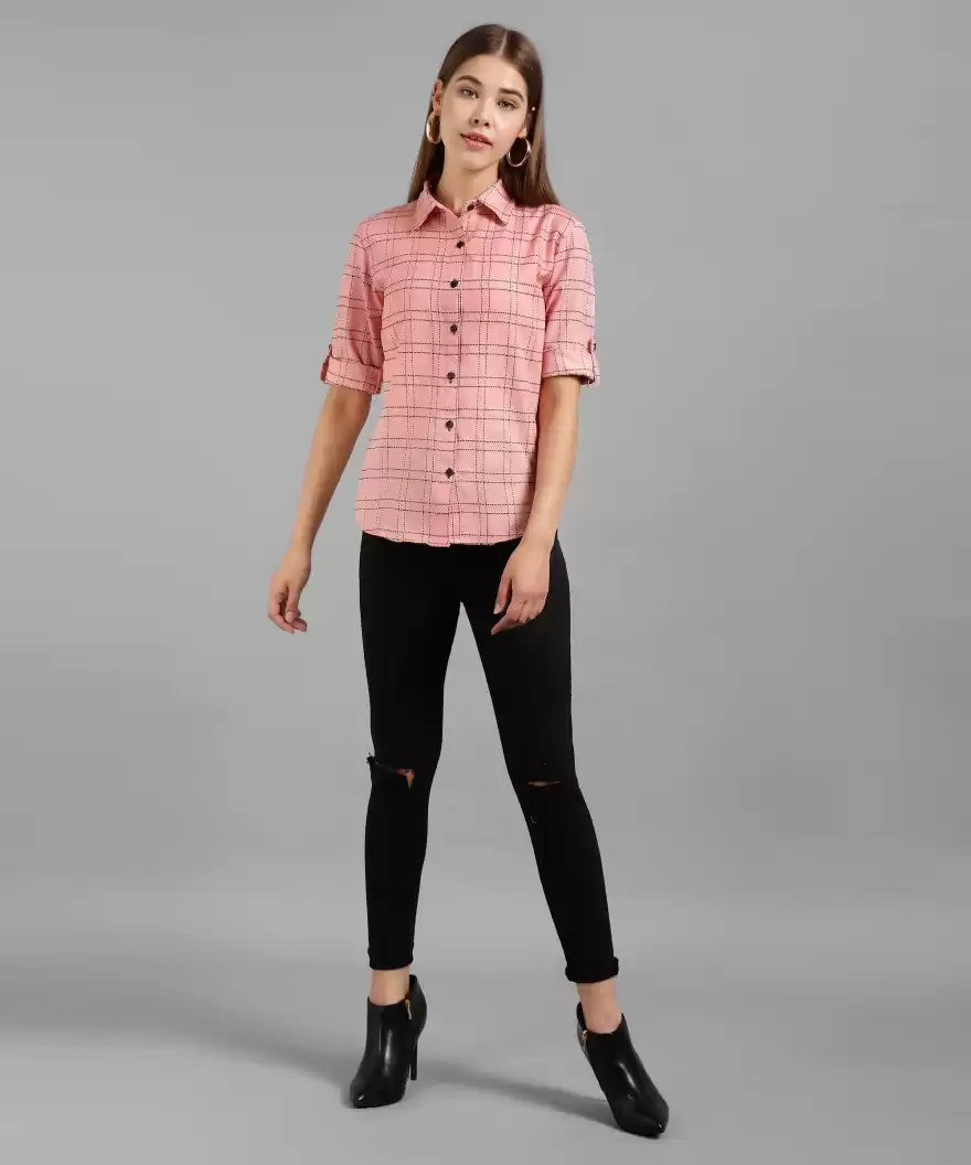 TANDUL  Women Regular Fit Checkered Formal Shirt