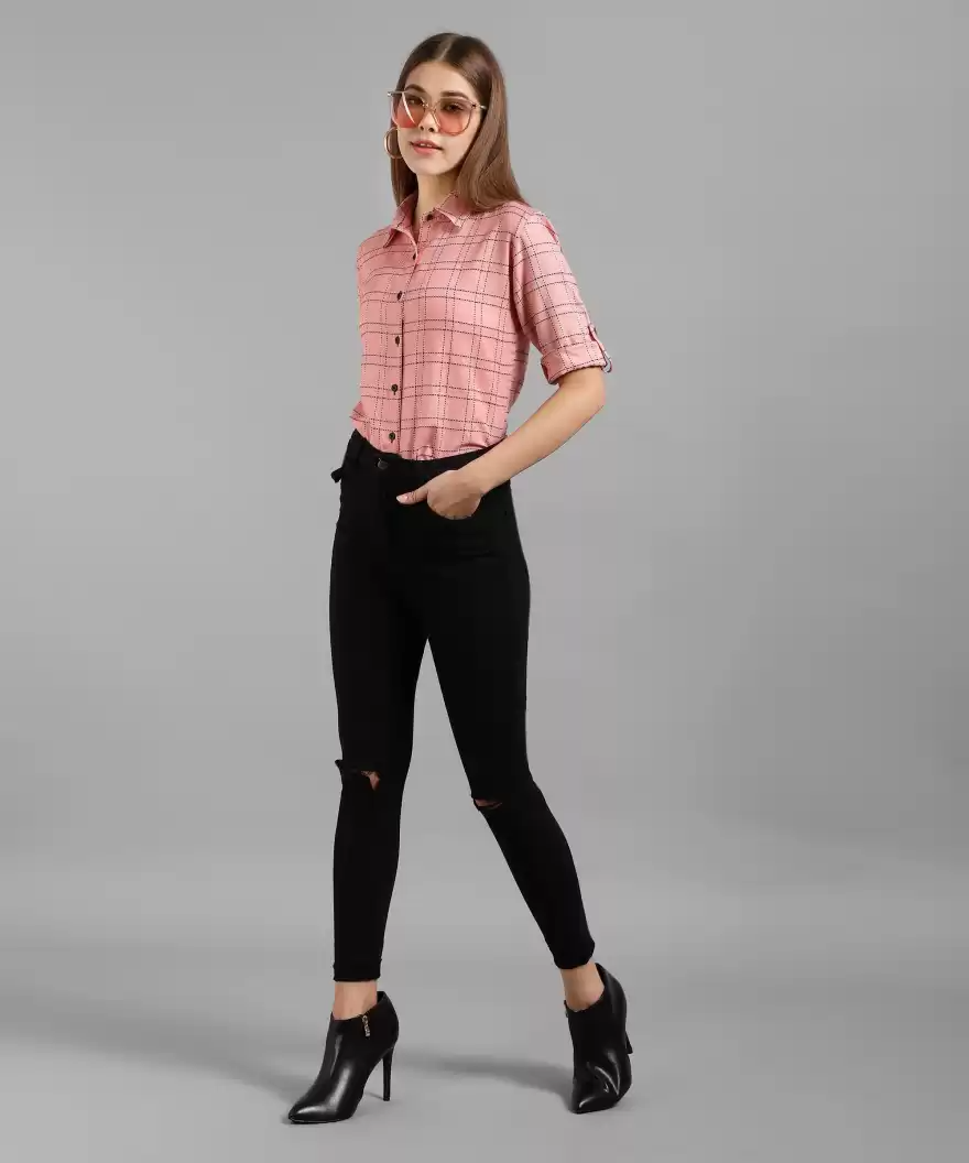 TANDUL  Women Regular Fit Checkered Formal Shirt