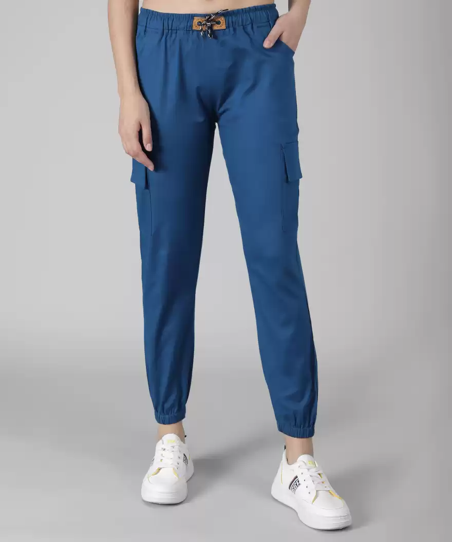 TANDUL  Regular Fit Women Blue Pure Cotton Trousers