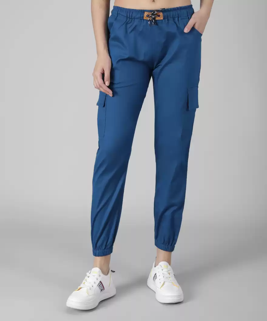 TANDUL  Regular Fit Women Blue Pure Cotton Trousers