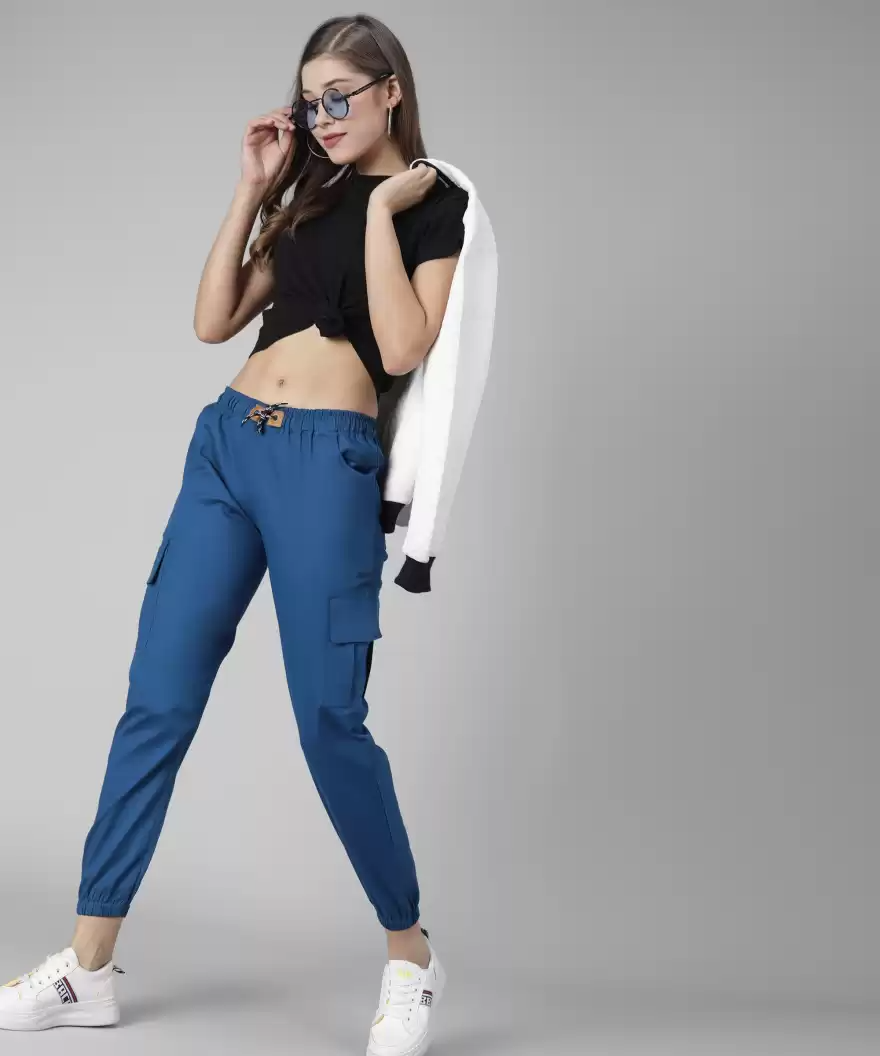 TANDUL  Regular Fit Women Blue Pure Cotton Trousers