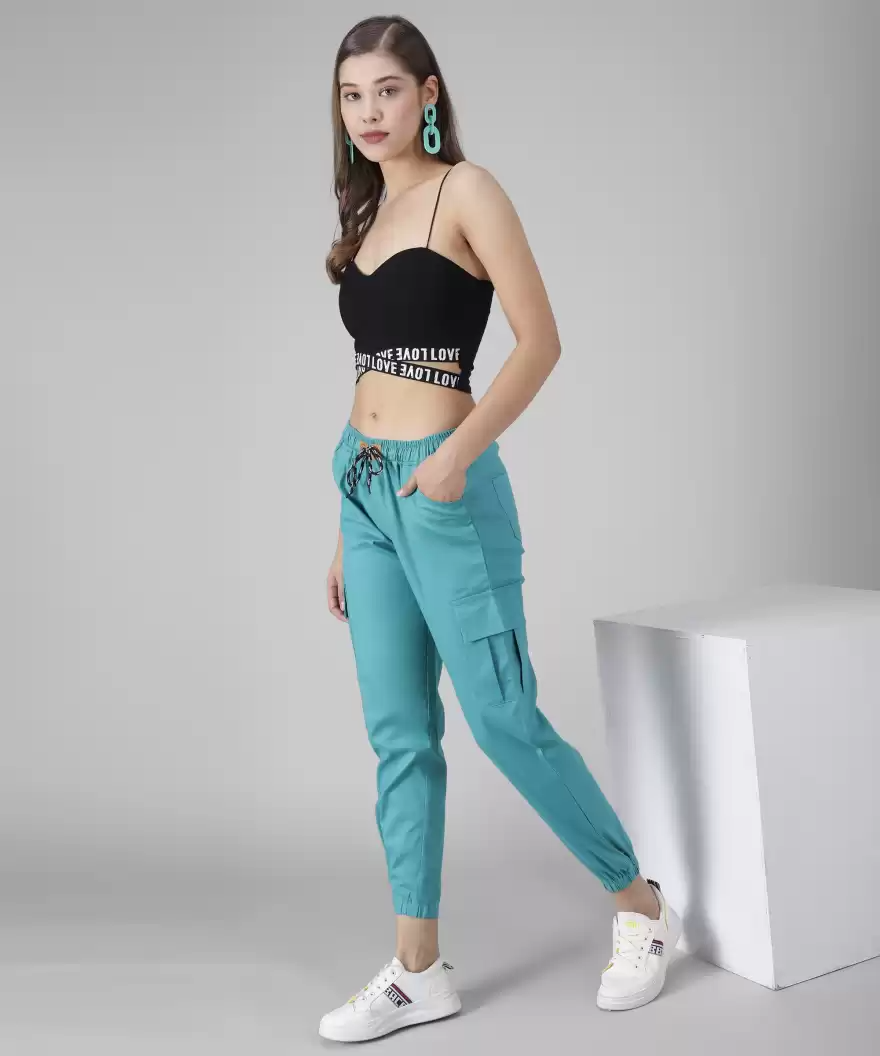 TANDUL  Regular Fit Women Green Pure Cotton Trousers