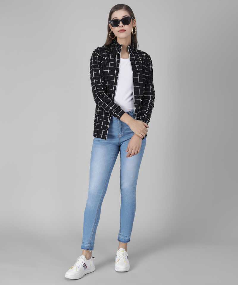 TANDUL  Full Sleeve Checkered Women Jacket