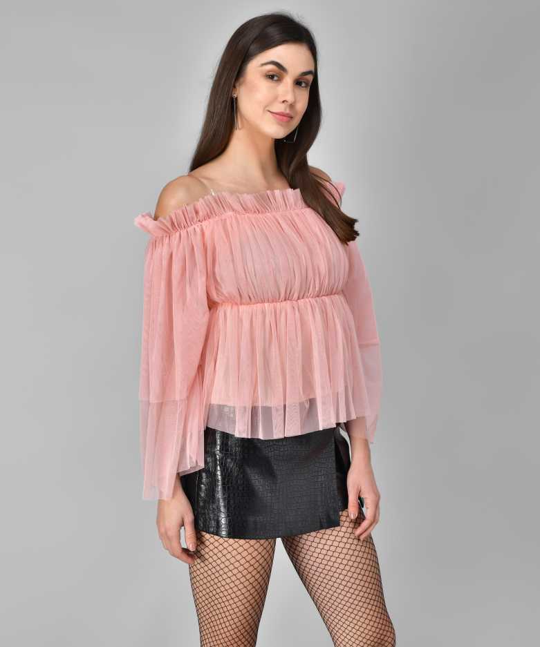 Casual Regular Sleeves Printed Women Pink Top