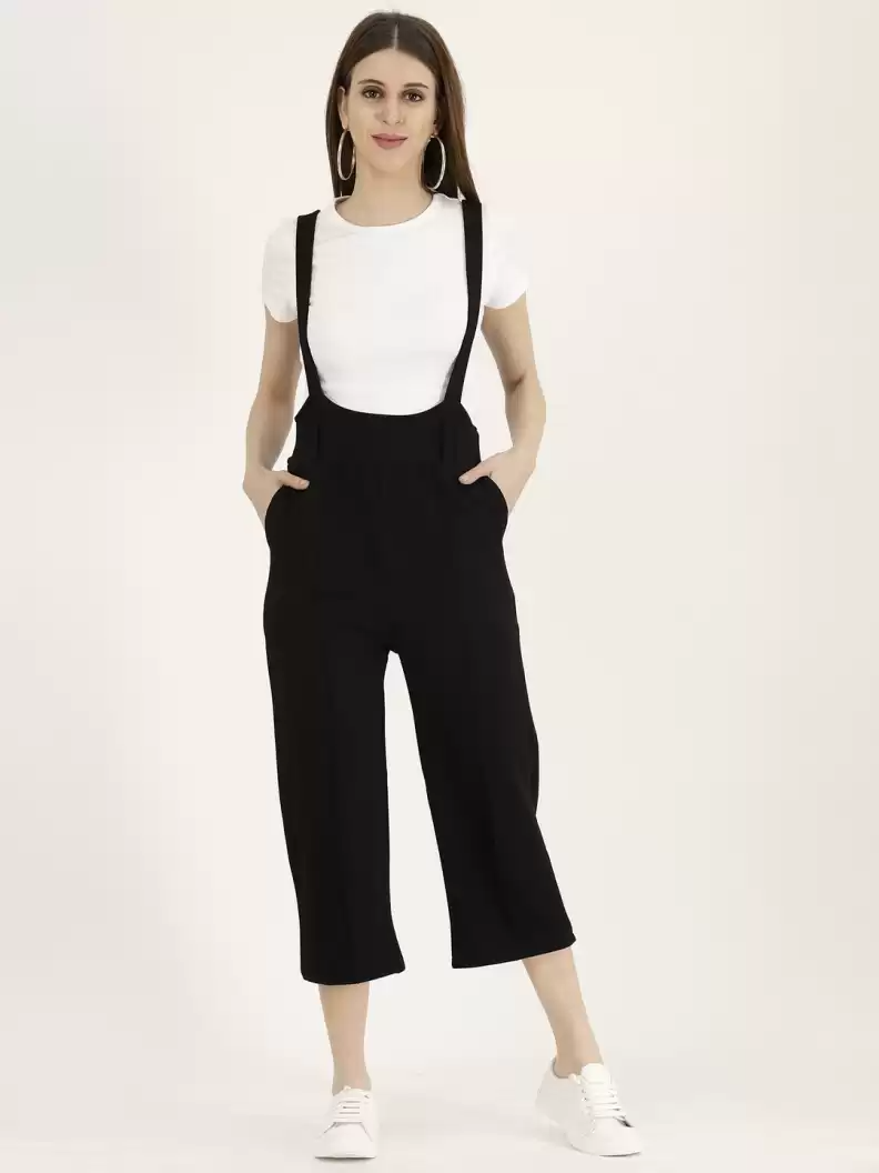 TANDUL  Women Black Dungaree