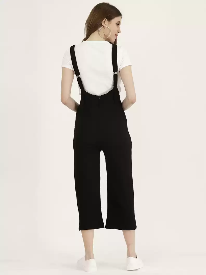 TANDUL  Women Black Dungaree