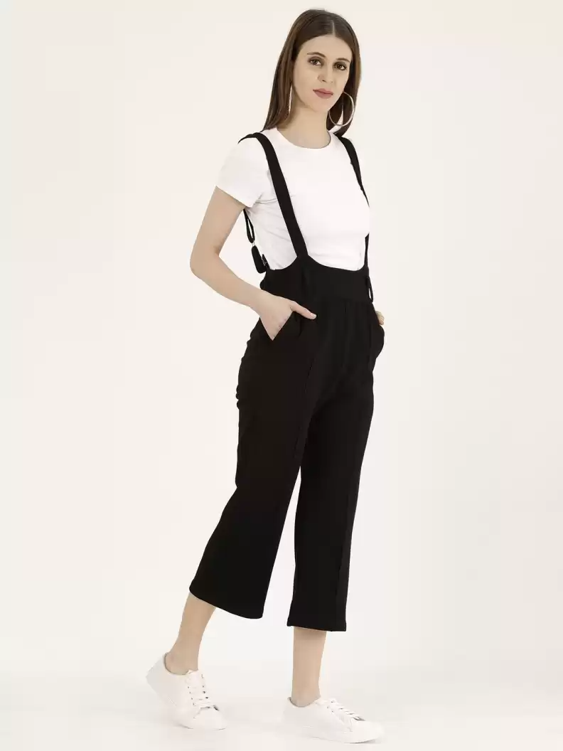 TANDUL  Women Black Dungaree