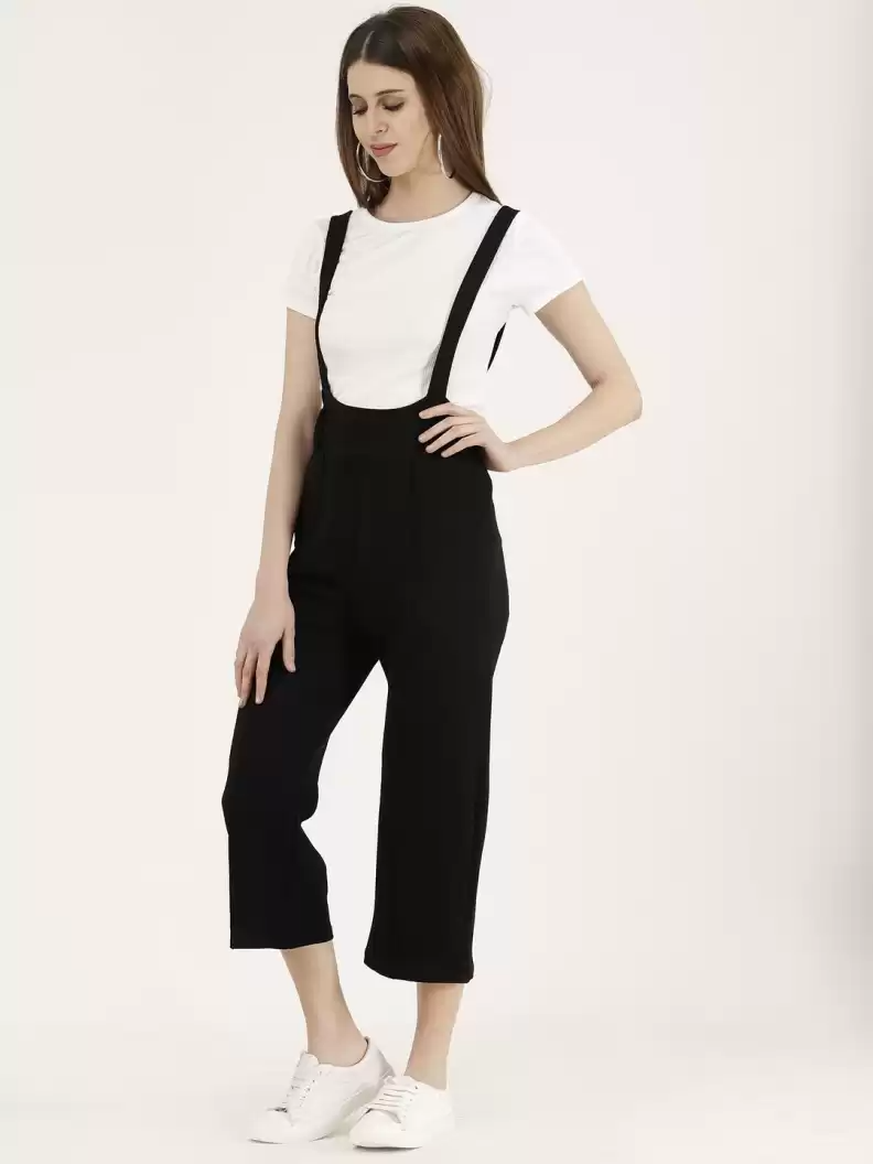 TANDUL  Women Black Dungaree