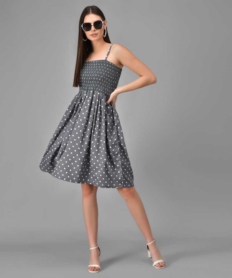 TANDUL  Women A-line Grey Dress