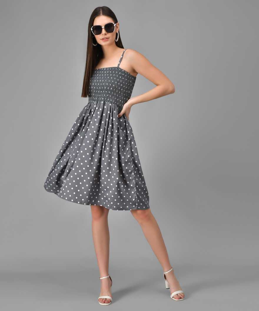 Women A-line Grey Dress