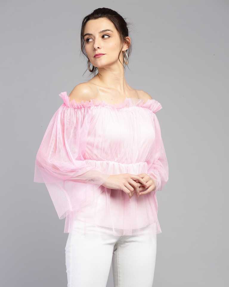 TANDUL  Casual Regular Sleeves Solid Women Pink Top