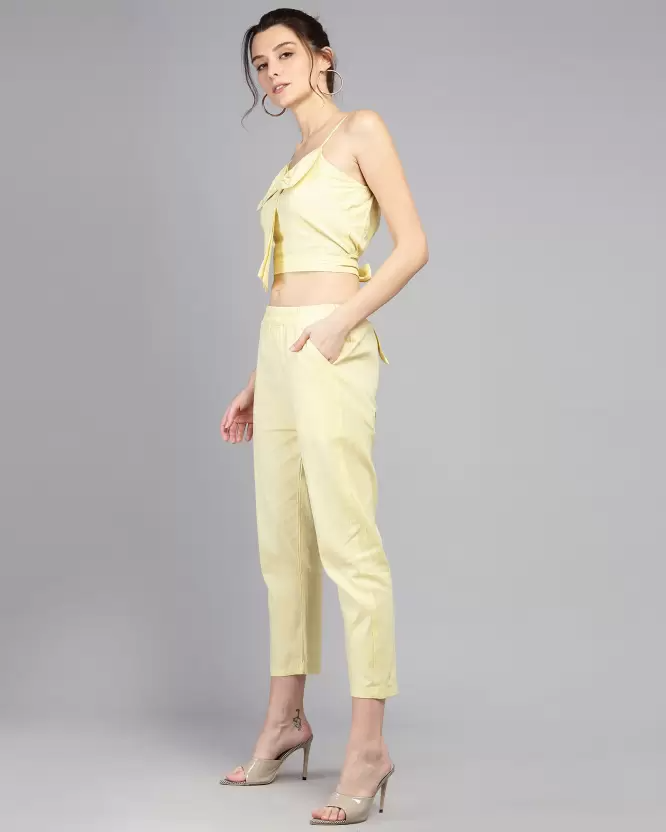 TANDUL  Women Two Piece Dress Yellow Dress