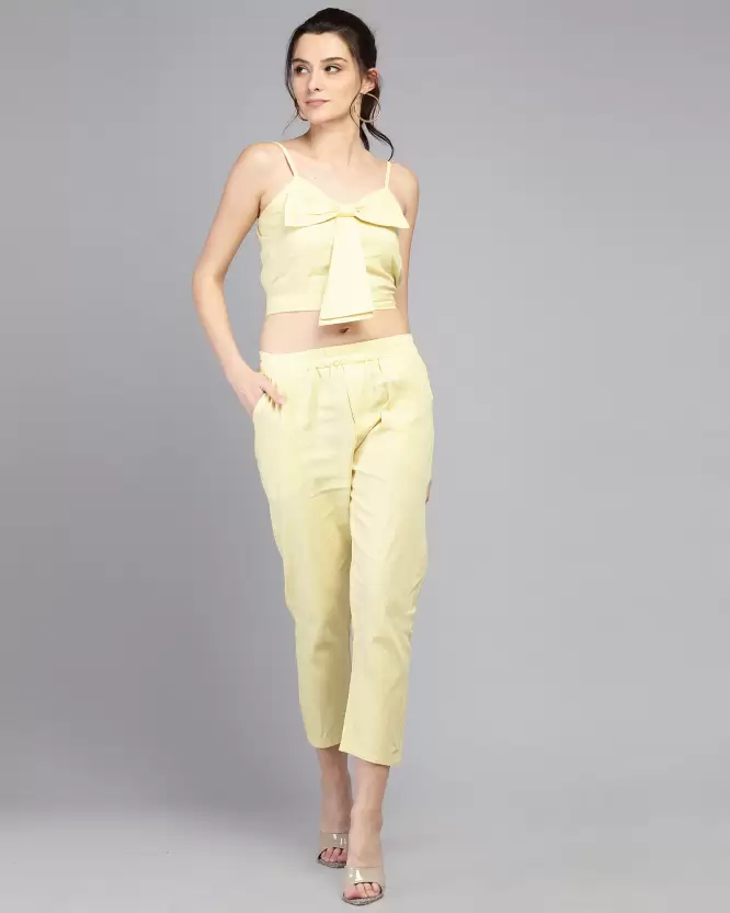 TANDUL  Women Two Piece Dress Yellow Dress