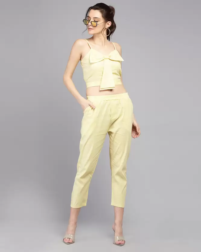 TANDUL  Women Two Piece Dress Yellow Dress