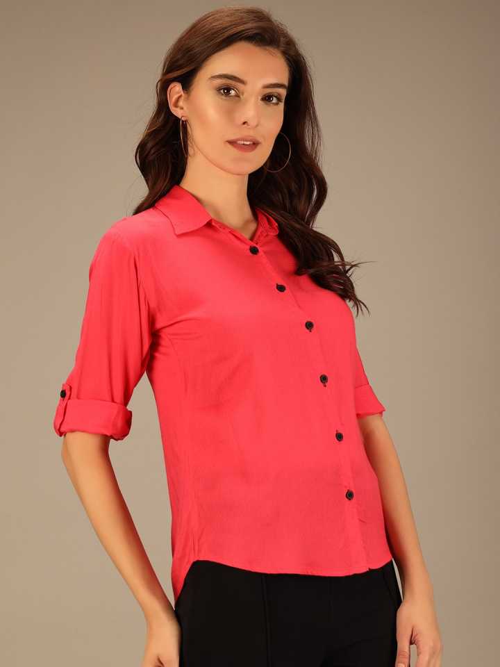 TANDUL  Women Regular Fit Solid Spread Collar Casual Shirt