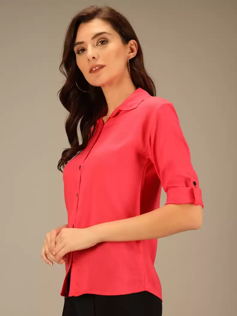 TANDUL  Women Regular Fit Solid Spread Collar Casual Shirt