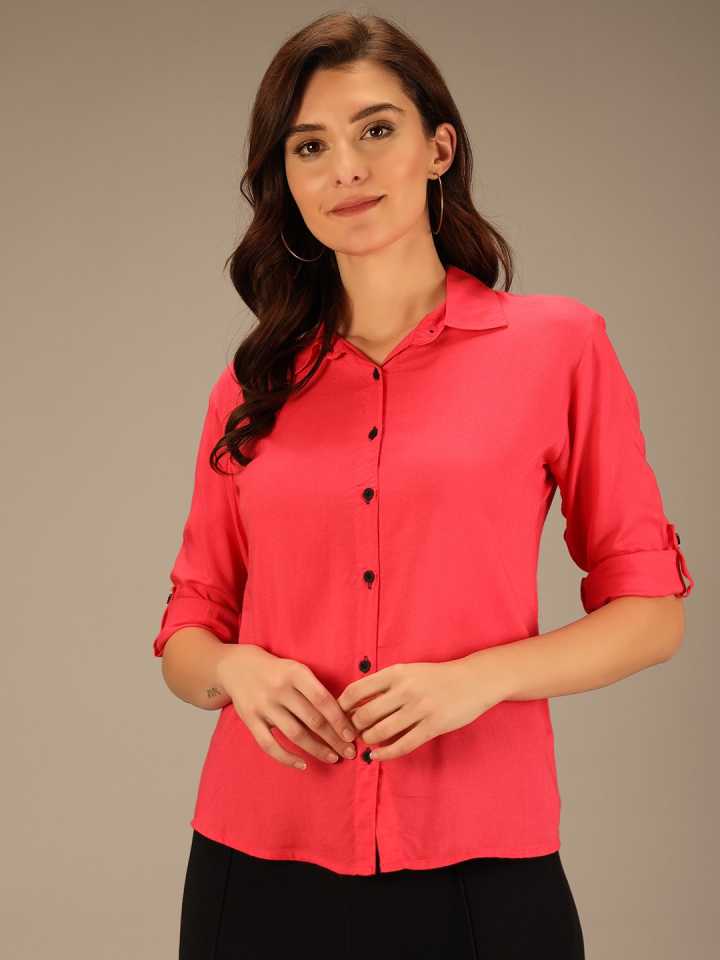 TANDUL  Women Regular Fit Solid Spread Collar Casual Shirt